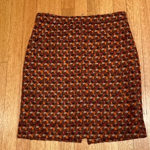 Kate Spade Judy Skirt Multi Color Wool Blend Size 8